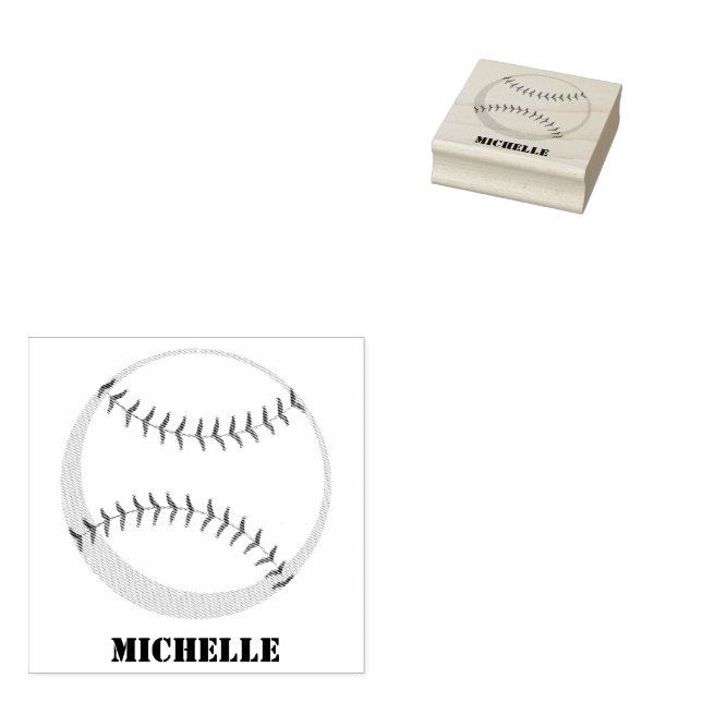 Carimbo De Borracha Baseball de Nome Personalizado (Carimbado)