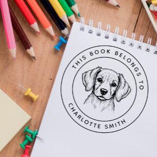 Carimbo De Borracha Beagle Personalizado Este Livro Pertence Ao Nome D