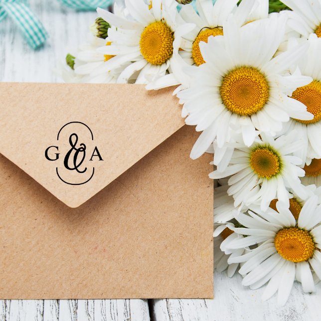 Carimbo De Borracha Bela Ampersand 2 Monograma inicial (Criador carregado)