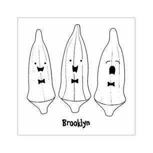 Carimbo De Borracha Bela caricatura de okra