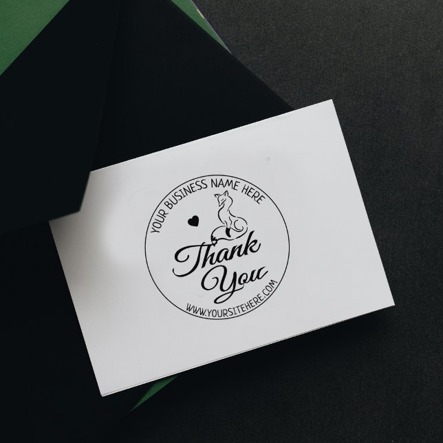 Carimbo De Borracha Bela Fox Personalizada Negócios Obrigado (Criador carregado)