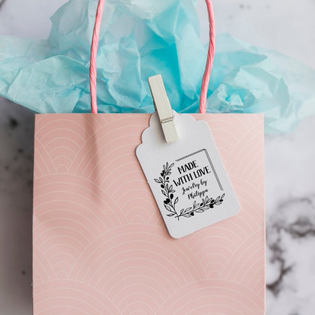 Carimbo De Borracha Berry Twigs Square Frame Feito Com Amor (Criador carregado)