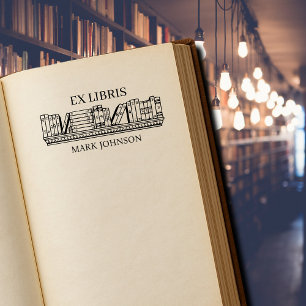 Carimbo De Borracha Biblioteca de livrarias da biblioteca de livros EX