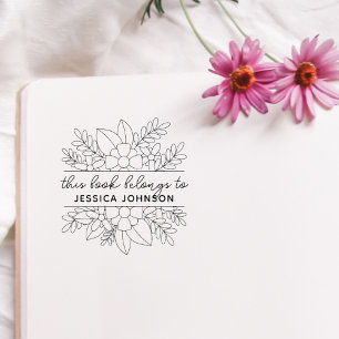 Carimbo De Borracha Biblioteca de Nomes Personalizados de Flores Moder