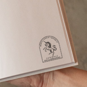 Carimbo De Borracha Biblioteca de Unicórnio Fantasia Da Biblioteca De 