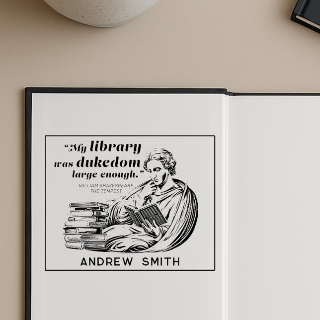 Carimbo De Borracha Biblioteca Moderna Citação Vintage Shakespeare (Criador carregado)