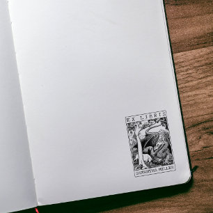 Carimbo De Borracha Biblioteca Personalizada Ex Libris do Dragão Vinta