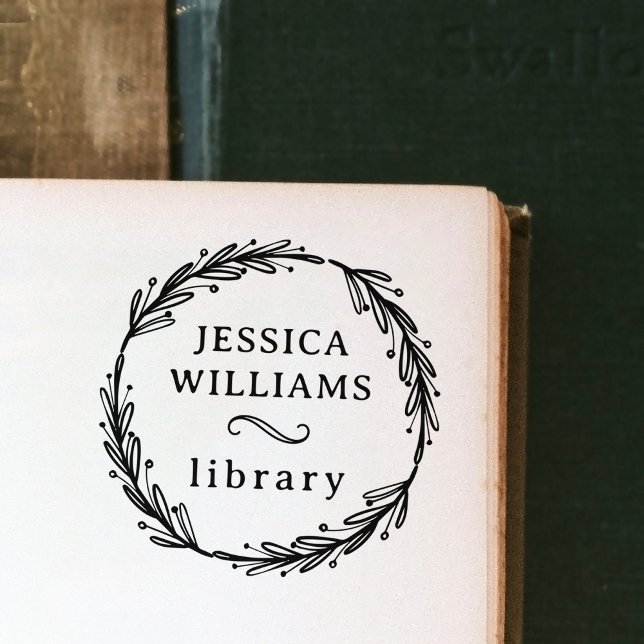 Carimbo De Borracha Biblioteca Pessoal por Fundo Botânico Moderno (Criador carregado)