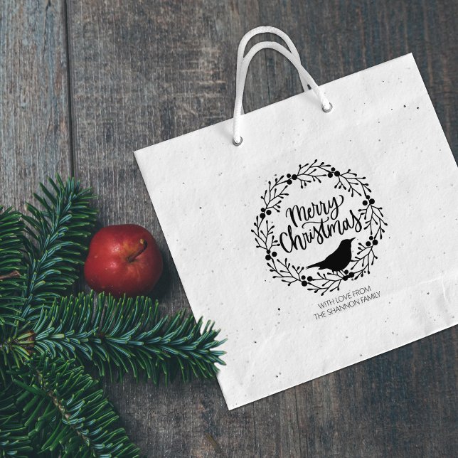 Carimbo De Borracha Bird Fresco, Feliz Natal, Família Grande (Criador carregado)