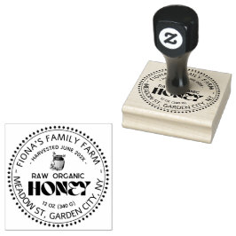 Carimbo De Borracha Black Bee Honey Label Metallic Gold Text 