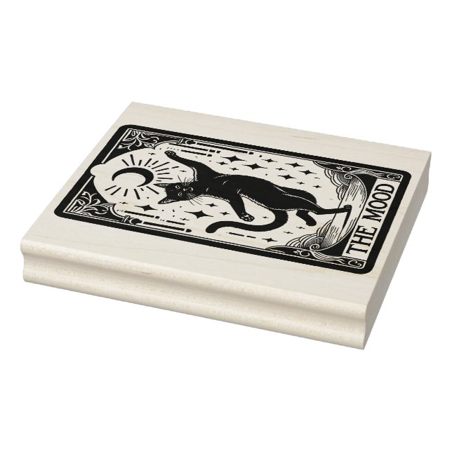 Carimbo De Borracha Black Cat The Mood Tarot Card (Carimbo)