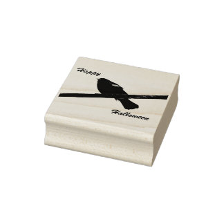 Carimbo De Borracha Blackbird Happy Halloween