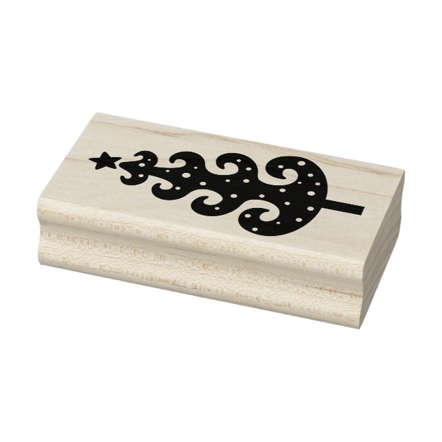 Carimbo De Borracha Bobo Estilizado Madeira de Árvore de Natal (Carimbo)