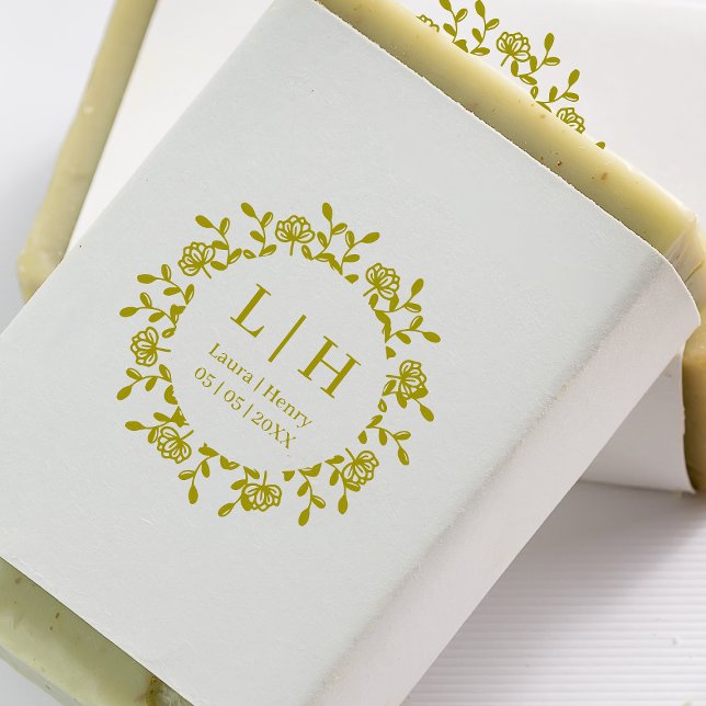 Carimbo De Borracha Boho de Estilo de Garland Floral Design (Criador carregado)