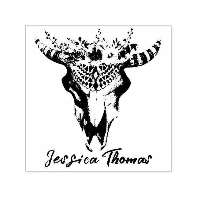 Carimbo de Borracha Boho Floral Detido Bohemian Ar (Design)