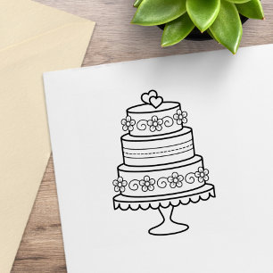 Carimbo De Borracha Bolo de casamento estratificado