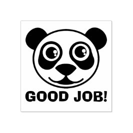 Carimbo De Borracha Bom Trabalho Panda Face