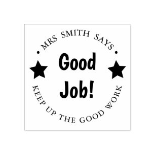 Carimbo De Borracha Bom trabalho professor bem feito lição de casa