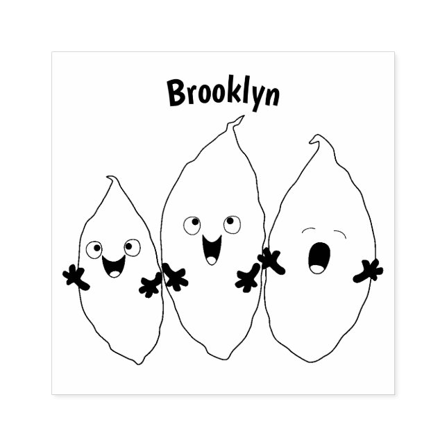 Carimbo De Borracha Bonitinho cantando batata-doce legumes (Impressão)