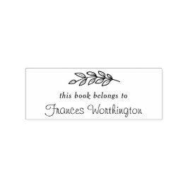 Carimbo De Borracha Bonito "Este Livro Pertence a" Botânico