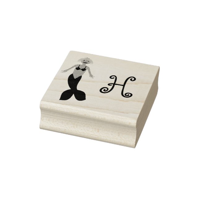 Carimbo De Borracha Bonito Fantasia Rosa, Sereia, Monograma Personaliz (Carimbo)