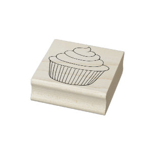 Carimbo de borracha bonito simples do cupcake