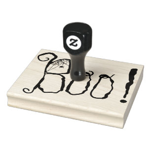 Carimbo De Borracha Boo! Aranha Web Halloween