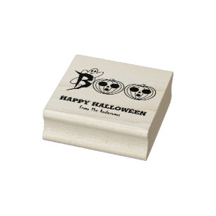Carimbo De Borracha BOO! Halloween Ghost Pumpkins