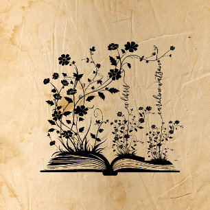 Carimbo De Borracha Book Bloom Ex libris