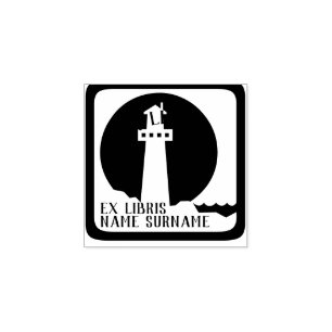 Carimbo De Borracha Bookplate do farol