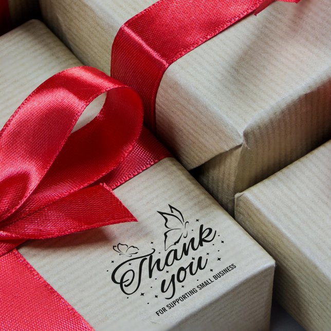 Carimbo De Borracha Borboleta Bonita Obrigado (Criador carregado)