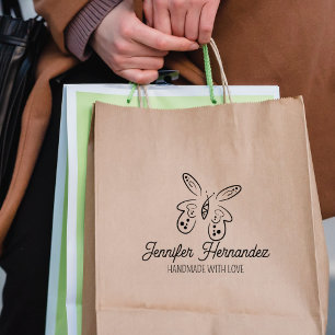Carimbo De Borracha Borboleta elegante personalizada feita à mão grand