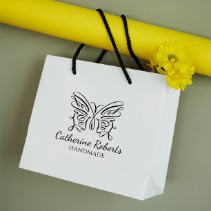 Carimbo De Borracha Borboleta moderna personalizada feita à mão grande