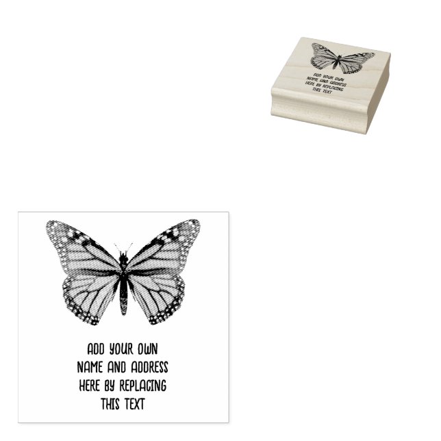 Carimbo De Borracha Borboleta Monarca Personalizada (Carimbado)