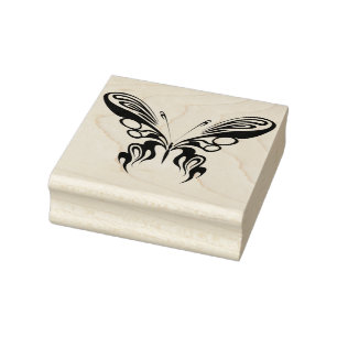 Carimbo De Borracha Borboleta Tribal
