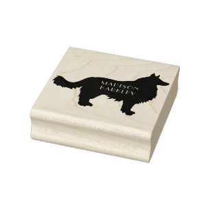 Carimbo De Borracha Borda Collie Dog Puppy