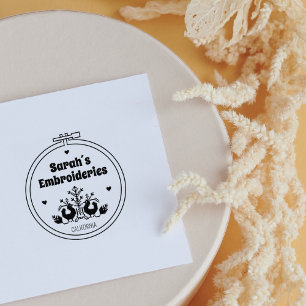 Carimbo De Borracha Bordado Personalizado Elegante