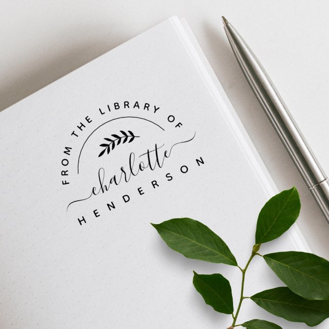 Carimbo De Borracha Botânica Clássica Da Biblioteca Do Livro (Criador carregado)