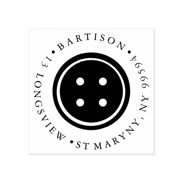 Carimbo De Borracha botão de costura ROUND RETURD ENDEREÇO DA Borracha (Impressão)