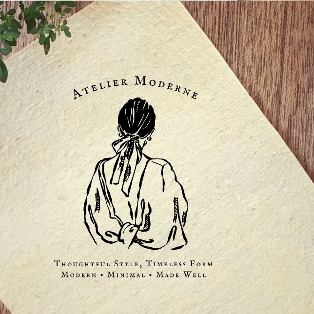 Carimbo De Borracha Boutique Branding | Modern Fashion Illustration (Criador carregado)