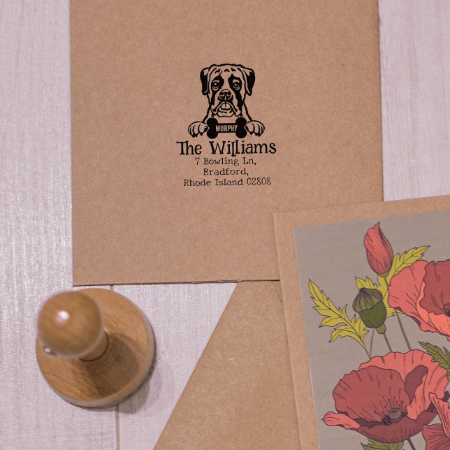 Carimbo De Borracha Boxer Dod, Endereço De Devolução, (Criador carregado)