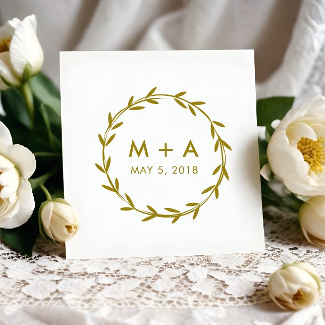 Carimbo De Borracha Branches Rustic Wedding Monogram Initials (Rubber Stamp with a Rustic Wedding Monogram Design for all the elements of your wedding.)