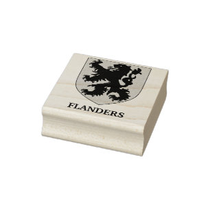 Carimbo De Borracha Brasão de Armas de Flandres Leão Heraldico