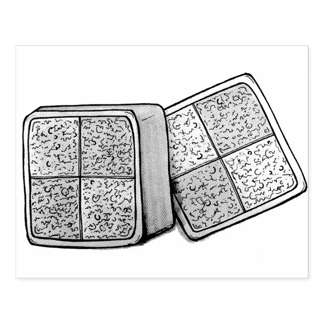 Carimbo De Borracha British Battenberg Marzipan Sponge Cake Bakery (Impressão)