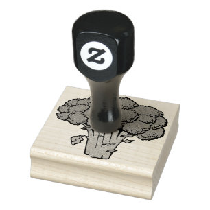 Carimbo De Borracha Brócolis Verde