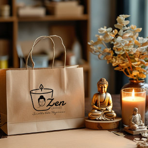 Carimbo De Borracha Buddha Zen Candle Small Business, Personalizado Gr