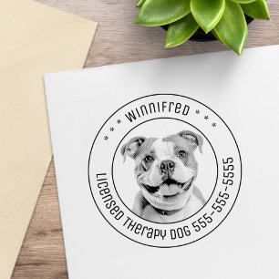 Carimbo De Borracha Bulldog Pit Bull Dog Pet Round