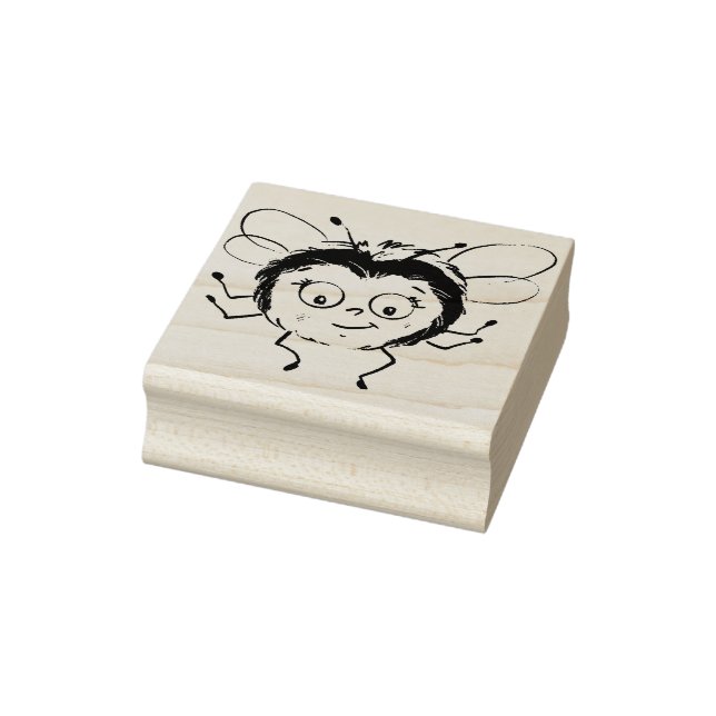 Carimbo De Borracha Bumble Bee sorridente (Carimbo)