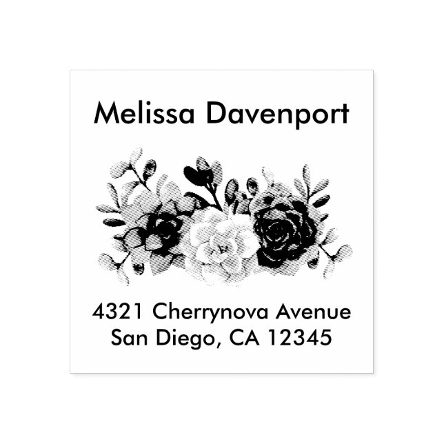 Carimbo De Borracha Buquê Floral bonito (Impressão)