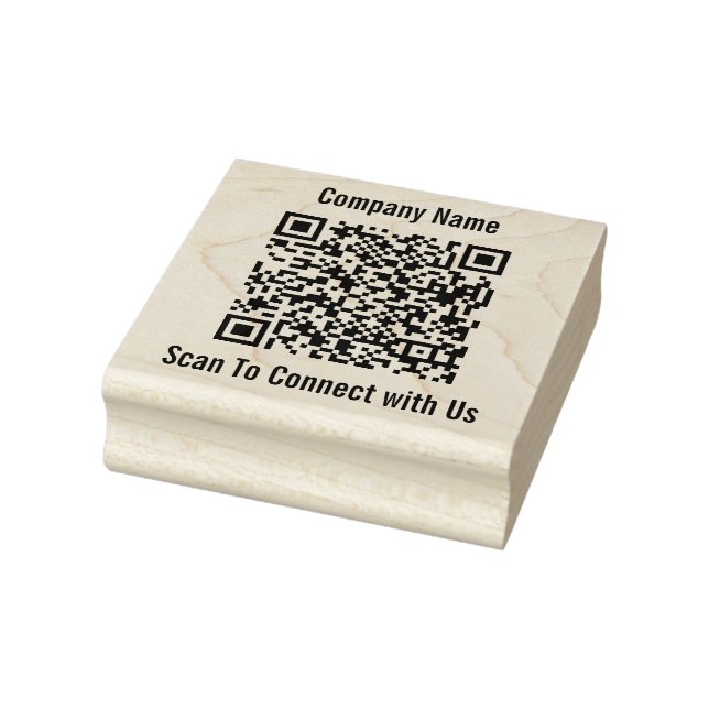Carimbo De Borracha Business Name Scan to Connect QR Code Modelo (Carimbo)